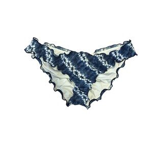 Victoria's Secret Navy Tie-Dye Ruffle Bikini Bottom